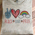 Peace Love Pride Graphic Unisex T Shirt, Sweatshirt, Hoodie Size S - 5XL