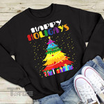 Happy Holigays Lgbt Christmas Tree Graphic Unisex T Shirt, Sweatshirt, Hoodie Size S - 5XL