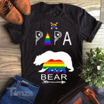 LGBT Dad Papa Bear Mothers Gay Lesbian Pride Rainbow Flag Graphic Unisex T Shirt, Sweatshirt, Hoodie Size S - 5XL