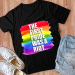 The First Pride Was A Riot Lgbt Pride  Rainbow Flag  Graphic Unisex T Shirt, Sweatshirt, Hoodie Size S - 5XL