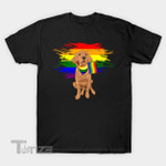 Pride Flag Golden Retriever Graphic Unisex T Shirt, Sweatshirt, Hoodie Size S - 5XL