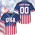 Custom Jersey, Personalized America Baseball Jersey, USA Flag Patriotic 4th Of July Baseball Shirt