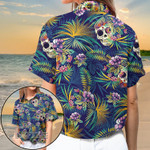 Sugar Skull Tropical All Over Printed Hawaiian Shirt Size S - 5XL