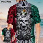 Aztec Mexico Skull All Over Printed Hawaiian Shirt Size S - 5XL