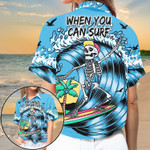 Skull Surf All Over Printed Hawaiian Shirt Size S - 5XL