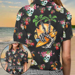 Skeleton Tropical All Over Printed Hawaiian Shirt Size S - 5XL