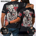 Matching Couple Shirt Chains And Roses Couple 3D All Over Printed Shirt, Sweatshirt, Hoodie, Bomber Jacket Size S - 5XL