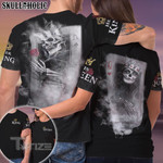 Matching Couple Shirt Skull King Queen Couple 3D All Over Printed Shirt, Sweatshirt, Hoodie, Bomber Jacket Size S - 5XL