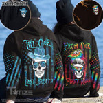 Matching Couple Shirt First Kiss Last Breath Skull Flag Couple 3D All Over Printed Shirt, Sweatshirt, Hoodie, Bomber Jacket Size S - 5XL