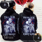 Matching Couple Shirt First Kiss Last Breath Skeleton Roses Couple 3D All Over Printed Shirt, Sweatshirt, Hoodie, Bomber Jacket Size S - 5XL