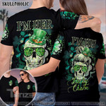 Matching Couple Shirt Skull Couple Shamrock 3D All Over Printed Shirt, Sweatshirt, Hoodie, Bomber Jacket Size S - 5XL