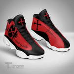 Jesus Walk By Faith Red White 13 Sneakers XIII Shoes