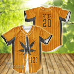 420 Gold Weed Stoner Baseball Shirt