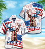 Deer Hunting Flag All Over Printed Hawaiian Shirt Size S - 5XL