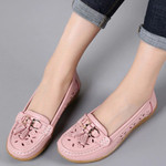 OCW Ladies Breathable Loafers Leather Made Comfortable Casual Shoes