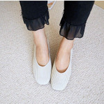 OCW Women Knitted Flats Stretchy Fabric Breathable Casual Square Toe Design