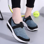 OCW Women Wedge Sneakers Mesh Leather Lace-up Soft Body Comfortable Light Unique New Trend 2022 Leisure Shoes