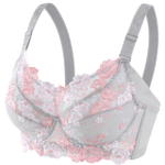 OCW Bra Underwire Full Coverage Floral Embroidery Ultra-thin Gathering Sexy Big Size Lingerie