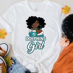 Miami Dolphins Girl African Girl NFL Team Allover Design Gift For Miami Dolphins Fans