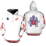 Detroit Red Wings NHL Ice Hockey Team Al the Octopus Logo Mascot White 3D Designed Allover Gift For Wings Fans