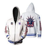 New York Rangers NHL Ice Hockey Team Logo Mascot White 3D Designed Allover Gift For Rangers Fans