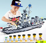 Battle Warship Destroyer Helicopter Bricks Block Model Building Block Assembling Model Kid Toys