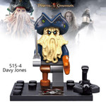 Davy Jones Pirates of the Caribbean Movie Character Minifigures Bricks Block Building Model Kid Toys