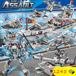 SWAT Assault Marine Defense Battleship Bricks Block Model Building Block Assembling Model Kid Toys