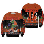 Santa Grinch Cincinnati Bengals Sitting on Browns Ravens Steelers Toilet Christmas Gift For Bengals Fans