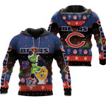 Santa Grinch Chicago Bears Sitting on Packers Vikings Lions Toilet Christmas Gift For Bears Fans