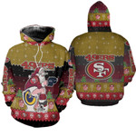 Santa Claus San Francisco 49ers Sitting on Seahawks Rams Cardinals Toilet Christmas Gift For 49ers Fans