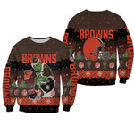 Santa Grinch Cleveland Browns Sitting on Steelers Bengals Ravens Toilet Christmas Gift For Browns Fans