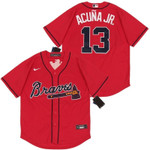 Atlanta Braves Ronald Acuna Jr #13 2020 MLB Red Jersey