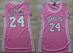 Los Angeles Lakers Kobe Bryant #24 Pink womens jersey