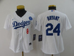 Los Angeles Dodgers Kobe Bryant #24 2020 MLB White Womens Jersey