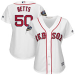 Mookie Betts Boston Red Sox Majestic Womens World Series Cool Base Player Jersey White 2019