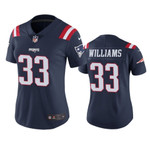 New England Patriots Joejuan Williams Color Rush Limited Navy Womens Jersey