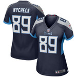 Womens Tennessee Titans Frank Wycheck Navy Game Retired Player Jersey Gift for Tennessee Titans fans