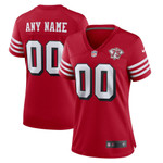 Womens San Francisco 49ers Scarlet 75th Anniversary Alternate Custom Game Jersey Gift for San Francisco 49Ers fans