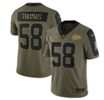 Kansas City Chiefs Derrick Thomas 58 NFL Olive 2021 Salute To Service Limited Player Men Jersey For Chiefs Fans