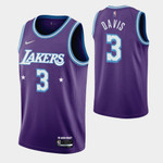 Los Angeles Lakers Anthony Davis 3 Nba 2021-22 City Edition Purple Jersey Gift For Lakers Fans