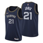 Memphis Grizzlies Tyus Jones 21 NBA Basketball Team City Edition Navy Jersey Gift For Memphis Fans