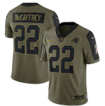 Carolina Panthers Christian McCaffrey 22 NFL Olive 2021 Salute To Service Player Men Jersey For Panthers Fans