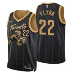 Toronto Raptors Malachi Flynn 22 NBA Basketball Team City Edition Black Jersey Gift For Raptors Fans