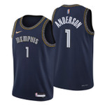 Memphis Grizzlies Kyle Anderson 1 NBA Basketball Team City Edition Navy Jersey Gift For Memphis Fans