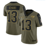 Tampa Bay Buccaneers Mike Evans 13 NFL Olive 2021 Salute To Service Retired Player Men Jersey For Buccaneers Fans