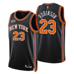 New York Knicks Mitchell Robinson 23 NBA Basketball Team City Edition Black Jersey Gift For Knicks Fans