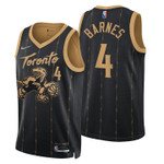 Toronto Raptors Scottie Barnes 4 NBA Basketball Team City Edition Black Jersey Gift For Raptors Fans
