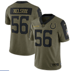 Colts Quenton Nelson 56 NFL Olive 2021 Salute To Service Player Men Jersey For Colts Lovers