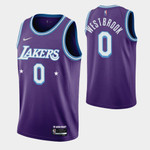 Los Angeles Lakers Russell Westbrook 0 Nba 2021-22 City Edition Purple Jersey Gift For Lakers Fans